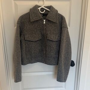 Zara Charcoal Cropped Jacket
